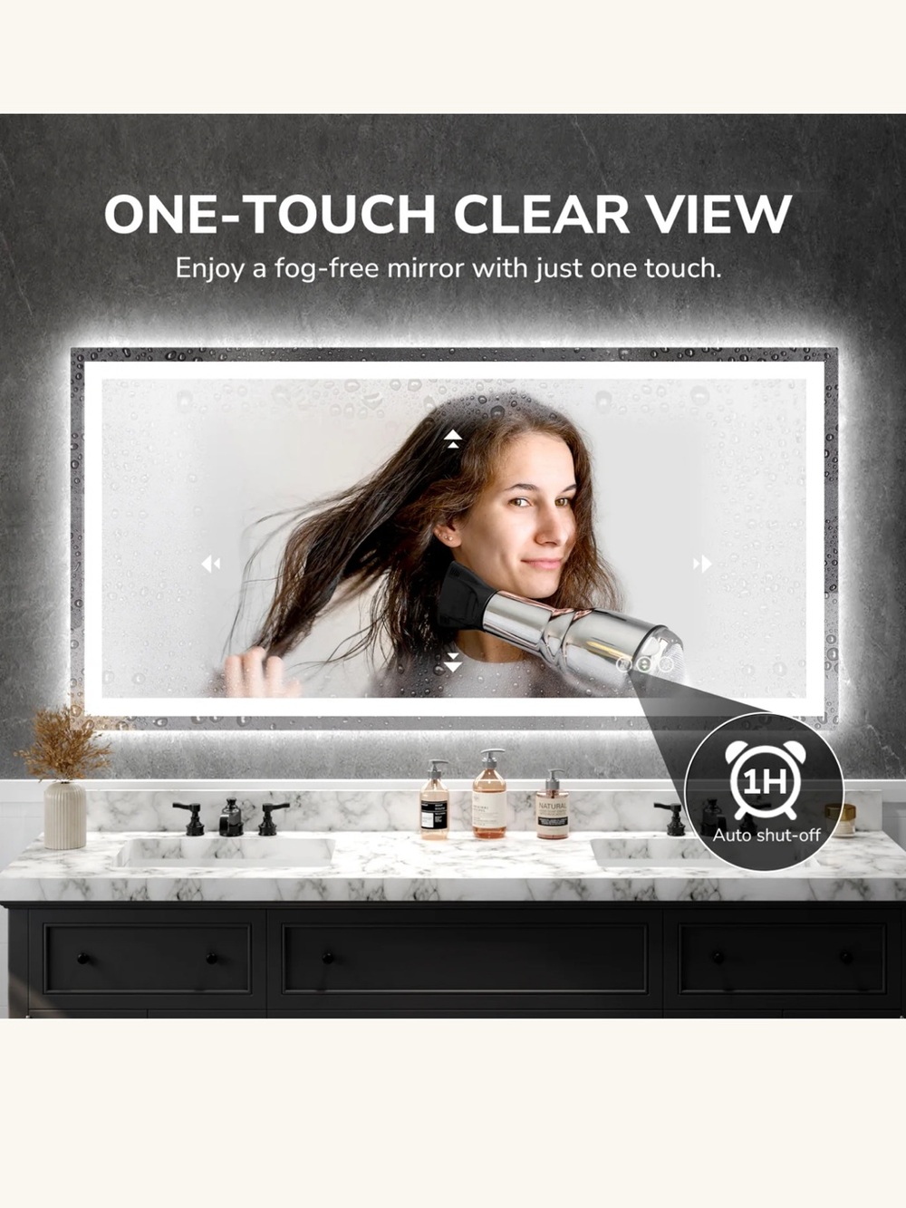 LED Backlit and Front Rectangular Bathroom Mirror - Picture 2 of 7